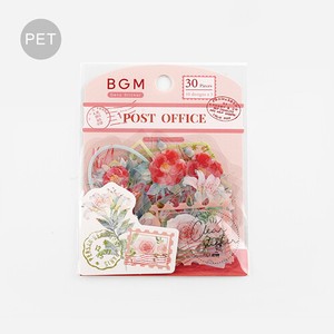 BGM クリアシール「庭園郵便局・レッド」10designs x 3 30枚入り CLEAR SEAL/クリアシール