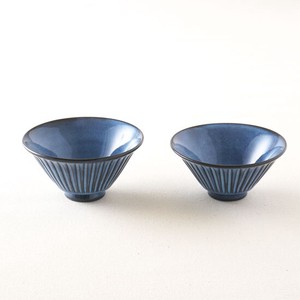 【波佐見焼　日本製　利左エ門窯　】ブルー彫　茶碗