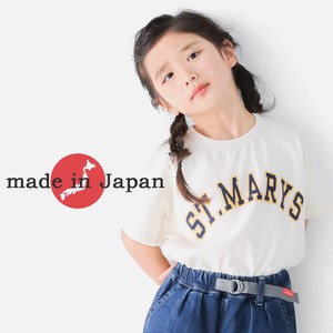 【2023春夏・入荷！】●日本製　配色ロゴプリント半袖Tシャツ（90-150cm）　LCP0032
