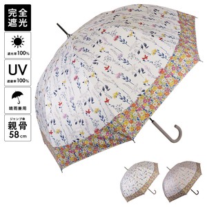 傘30％OFFセール：春夏 晴雨兼用傘 花柄切替 ジャンプ傘  日傘 雨傘
