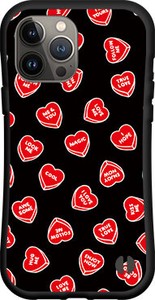 【iPhone対応】 耐衝撃 スマホケース ハイブリッドケース LOVE HEART(ブラック・ランダム)