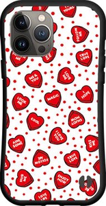【iPhone対応】 耐衝撃 スマホケース ハイブリッドケース LOVE HEART(ドット・ランダム)