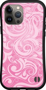 【iPhone対応】 耐衝撃 スマホケース ハイブリッドケース 草木 グラデーション ピンク