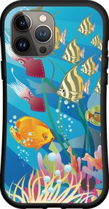 【iPhone対応】 耐衝撃 スマホケース ハイブリッドケース 海の魚たち
