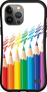【iPhone対応】 耐衝撃 スマホケース ハイブリッドケース 色鉛筆ペイント