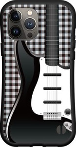 【iPhone対応】 耐衝撃 スマホケース ハイブリッドケース ギターとチェック