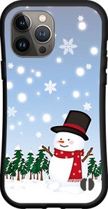 【iPhone対応】 耐衝撃 スマホケース ハイブリッドケース 雪原の雪だるま
