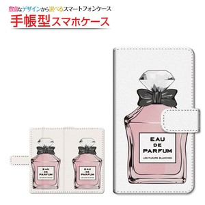 各機種対応 マルチタイプ 手帳型 スマホケース 貼り付けタイプ カバー 香水 type2 ピンク