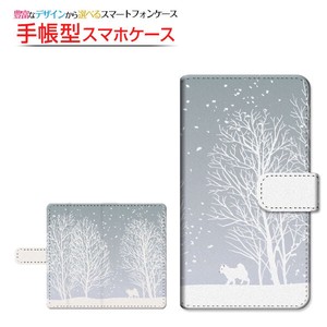 各機種対応 マルチタイプ 手帳型 スマホケース 貼り付けタイプ カバー 雪景色