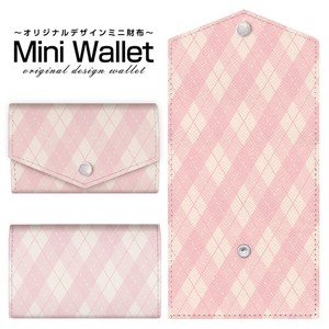 コンパクトだけど大容量 豊富なデザインから選べるミニ財布 アーガイルポップピンク