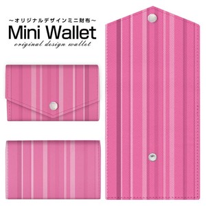 コンパクトだけど大容量 豊富なデザインから選べるミニ財布 ピンクストライプ