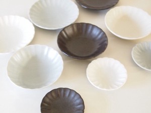 釉彩　小皿　13.5鉢　15.0皿　白　黒　灰　日本製