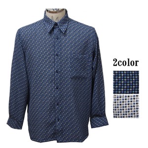 Button Shirt Patterned All Over Long Sleeves Made in Japan
