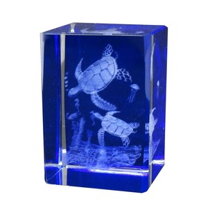 3Dクリスタル(M)　ウミガメ　ブルー 120-676