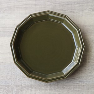 Hasami ware Main Plate Dark Green M 8-sun Made in Japan