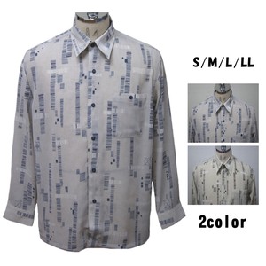 Button Shirt Long Sleeves Casual Japanese Pattern Made in Japan