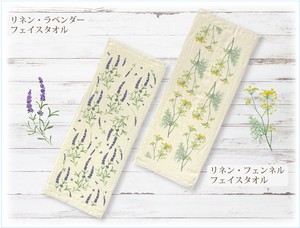 Hand Towel Gauze Towel Lavender Face Linen-blend Made in Japan