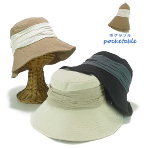 Capeline Hat Shirring Cotton Ladies'