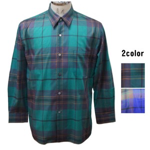 Button Shirt Plaid Casual Cotton Made in Japan