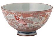 Mino ware Rice Bowl Carp Pottery Made in Japan