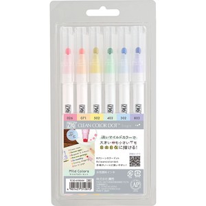 Marker/Highlighter ZIG Clean Color Dot Marker Single 6-color sets