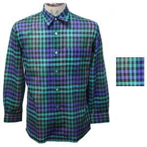Button Shirt Plaid Casual Cotton Made in Japan