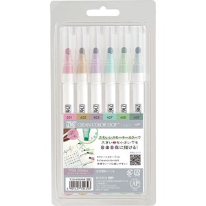Marker/Highlighter ZIG Clean Color Dot Marker Mild Smoky Single 6-color sets