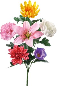 【造花】デザインカラー仏花ブッシュL　ミックス　FP−0976MIX