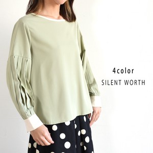 Button Shirt/Blouse Color Palette Pullover Tuck Sleeves
