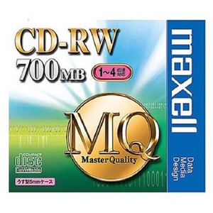 マクセル Maxell ﾃﾞｰﾀ用 CD-RW 700MB 4倍速対応 1枚 5mmｹｰｽ入 CDRW80MQ.S1P