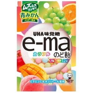 UHA味覚糖 UHAピピン e−maのど飴 カラフルフルーツチェンジ 28g x10