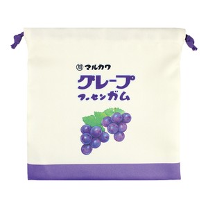 【ティーズ】お菓子シリーズフラット巾着　マルカワフーセンガムレトロ／グレープ