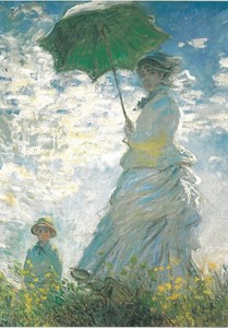 ドイツより輸入　ポストカード Cloaude Monet モネ　Woman with a parasol