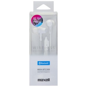 マクセル Maxell Bluetooth対応ワイヤレスカナル型ヘッドホン ホワイト MXH-BTC300 WH