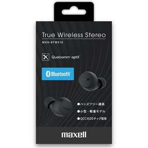 マクセル Maxell Bluetooth対応完全ワイヤレスカナル型イヤホン ブラック MXH-BTW510(BK)