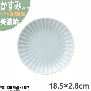 かすみ 青白 18.5×2.8cm 丸皿 プレート 美濃焼 約310g 日本製 光洋陶器 レンジ対応 食洗器対応