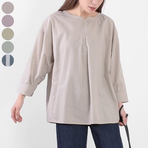 Button Shirt/Blouse Pullover Long Sleeves Collarless Ladies'