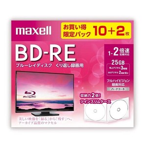 マクセル Maxell 録画用BD-RE 2倍速（10枚＋2枚お買い得パック）BEV25WPE.10S+2
