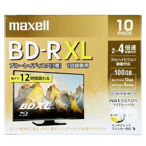 マクセル Maxell 録画用BD-R 100GB 2-4倍速 ひろびろ美白レーベル（10枚パック）BRV100WPE.10S C