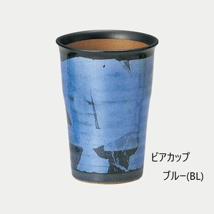 陶彩「五色」釉裏銀彩泡立ち　ビアカップ【日本製　陶器　電子レンジ・食洗機使用不可能】