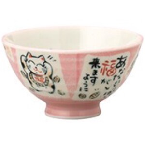 Mino ware Rice Bowl MANEKINEKO Cat Pottery Koban Made in Japan