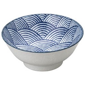 Mino ware Donburi Bowl Pottery Ramen Bowl Seigaiha Made in Japan