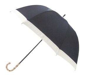【晴雨兼用】【完全遮光】深掘り長傘　グログラン　ネイビー　734544