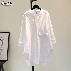 【2023新作】 EF0075 ミドルシャツ ホワイト ポケット大きい 春 夏