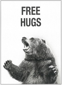 ■輸入ポストカード★モノクロポストカード　Free Hugs