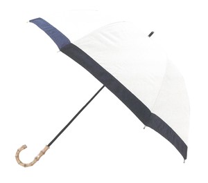 【晴雨兼用】【大きめ】【完全遮光】深張り長傘　グログラン　オフホワイト　204597