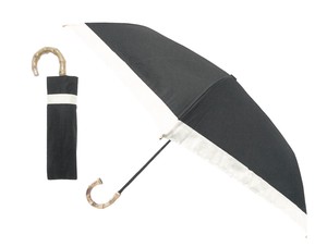 【晴雨兼用】【完全遮光】まるい3段折りたたみ傘　グログラン　ブラック　787282