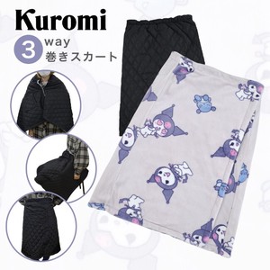 Skirt Blanket Poncho Sanrio Characters Fleece KUROMI 3-way
