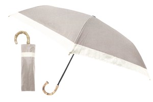 【晴雨兼用】【完全遮光】おおきめ！まるい3段折りたたみ傘　グログラン　アイスグレージュ　786829