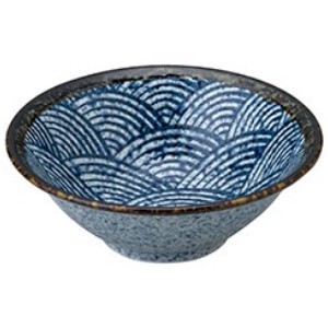 Mino ware Donburi Bowl Ramen Pottery Seigaiha Made in Japan